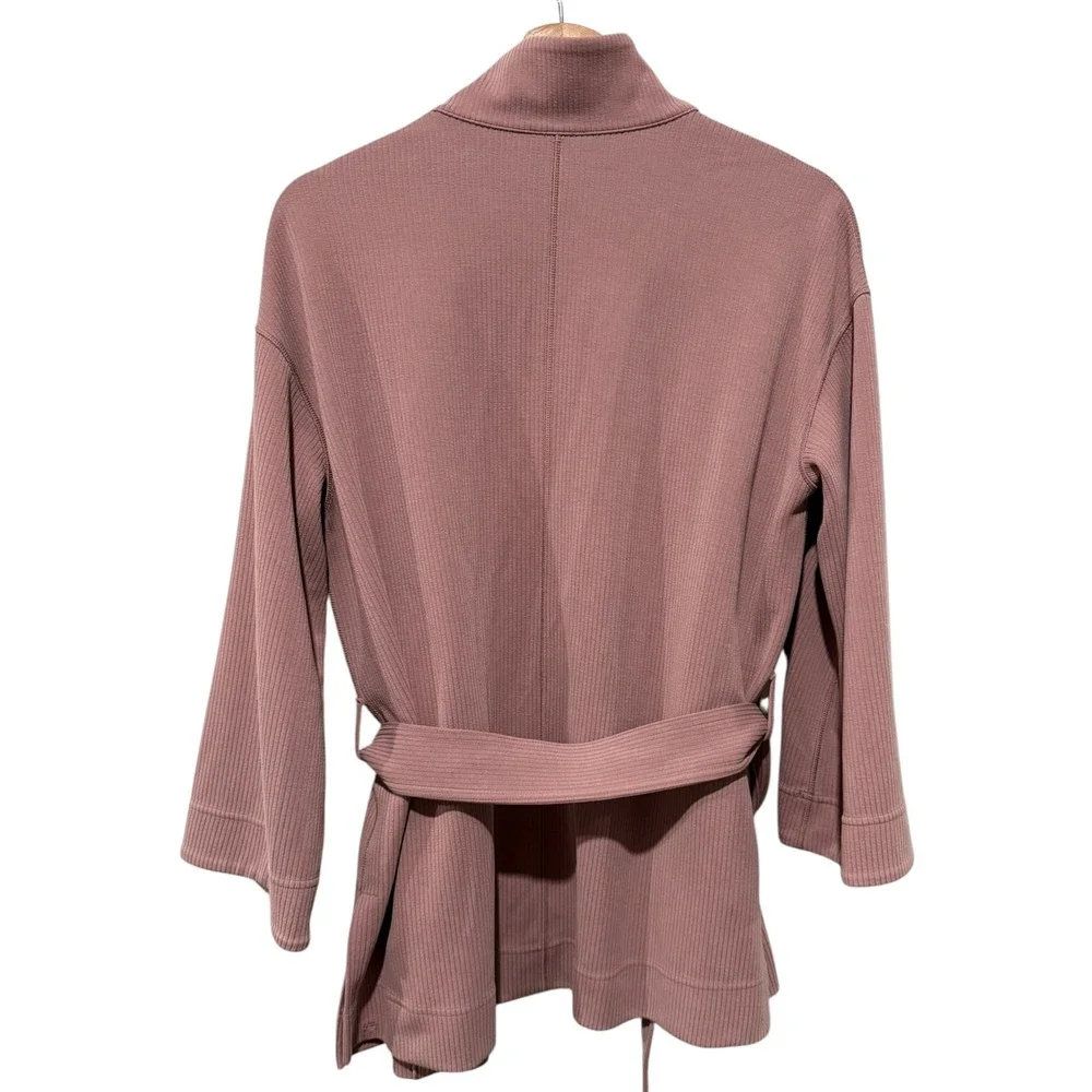 Lululemon Ribbed Softstreme Belted Wrap Robe Size 4 Twilight Rose Pink Cardigan
